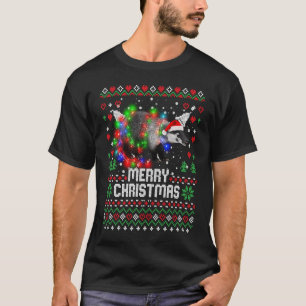 ハニーバッガーサンタハットアニマルクリスマスツリーライト Tシャツ