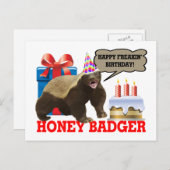 ハニーバッガーハッピーフリーキン誕生日 ポストカード (正面/裏面)
