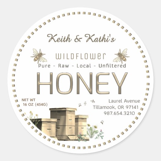 ハニーバックヤードビーハイブ&リトルビーズガーデン ラウンドシール (正面)