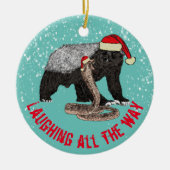 ハニーバッジャーとスネークオールウェイ引用文 セラミックオーナメント (正面)