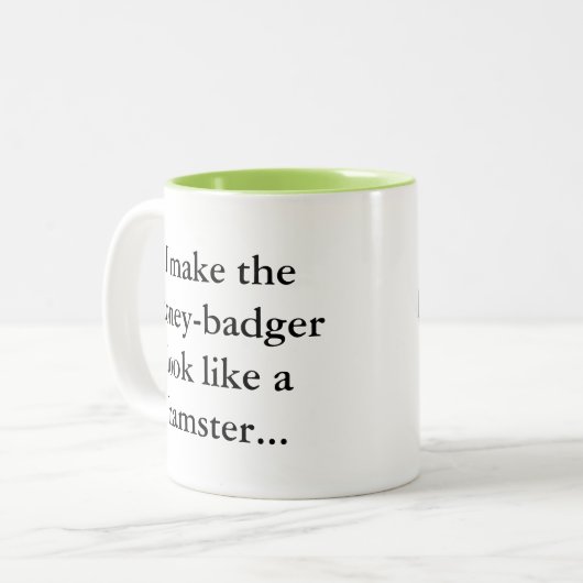 ハニーバッジャーはハムスター | サッシーおもしろいゲーマーユーモア ツートーンマグカップ (正面左)