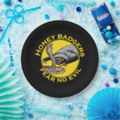 ハニーバッジャーは悪い黄色の怖い動物アートを恐れない ペーパープレート (パーティー)