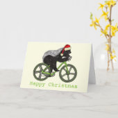 ハニーバッジャーサイクリングバおもしろいダスフェスティバルサイクリスト カード (黄色い花)