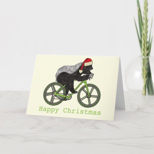 ハニーバッジャーサイクリングバおもしろいダスフェスティバルサイクリスト カード (正面)