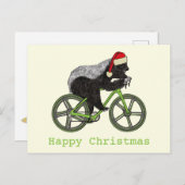 ハニーバッジャーサイクリングバおもしろいダスフェスティバルサイクリスト ポストカード (正面/裏面)