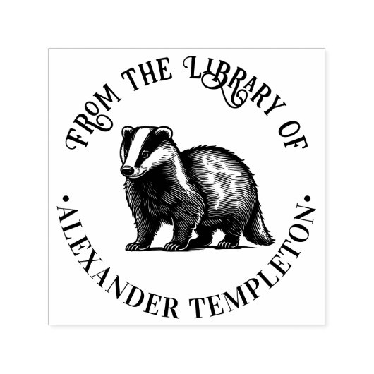 ハニーバッジャースケッチ「From the Library of」 #1P セルフインキングスタンプ (デザイン)