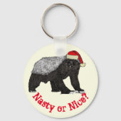 ハニーバッジャーバおもしろいダスフェスティバルサンタ引用文 キーホルダー (正面)