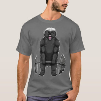 ハニーバッジャーボディビルバーベル Tシャツ