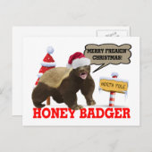 ハニーバッジャーメリーフリーキンのクリスマス シーズンポストカード (正面/裏面)