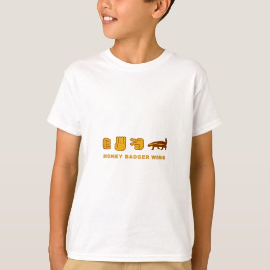 ハニーバッジャー勝利 – (ヴィンテージ)ロック紙シザー Tシャツ (正面)