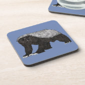 ハニーバッジャー恐れを知らない態度の動物イラストレーション コースター (左側)