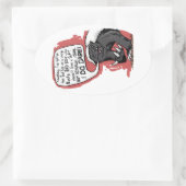 ハニーバッジャー気に 楕円形シール (バッグ)