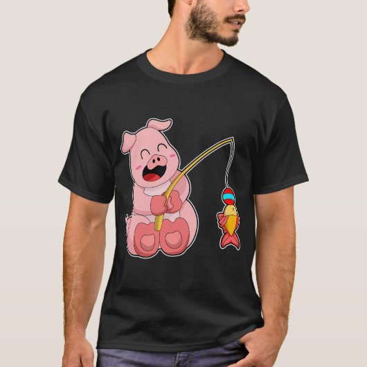 ハニーバッジャー 漁師 漁網 魚 Tシャツ (正面)