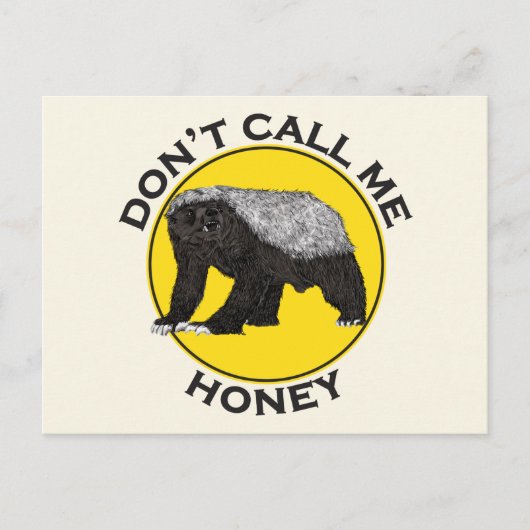 ハニーバッダスハニーバッガーイエローアートと呼ぶな ポストカード (正面)