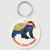 ハニーバドガーカラフルバおもしろいダスフェスティバルアイロニー キーホルダー (正面)