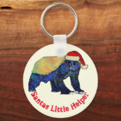 ハニーバドガーカラフルバおもしろいダスフェスティバルアイロニー キーホルダー (正面)