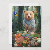 ハニーバニーとブーブベア1歳の誕生日 招待状 (裏面)