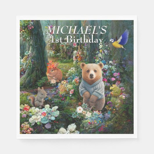 ハニーバニーとブーブベア スタンダードランチョンナプキン (正面)