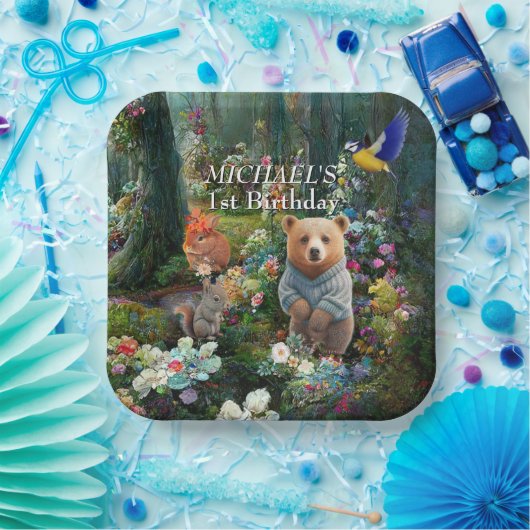 ハニーバニーとブーブベア ペーパープレート (パーティー)