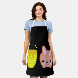 ハニーバニーキュート&ラバおもしろいビット動物愛好家 エプロン