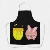 ハニーバニーキュート&ラバおもしろいビット動物愛好家 エプロン (正面)