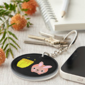 ハニーバニーキュート&ラバおもしろいビット動物愛好家 キーホルダー (正面右)