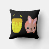 ハニーバニーキュート&ラバおもしろいビット動物愛好家 クッション (裏面)