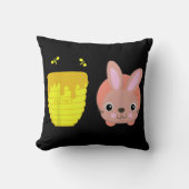 ハニーバニーキュート&ラバおもしろいビット動物愛好家 クッション (正面)