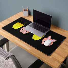 ハニーバニーキュート&ラバおもしろいビット動物愛好家 デスクマット