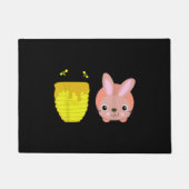 ハニーバニーキュート&ラバおもしろいビット動物愛好家 ドアマット (正面)