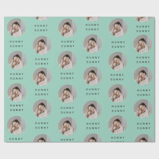 ハニーバニーフォトイースターイエロー | カスタマイズ ラッピングペーパー (フラット)
