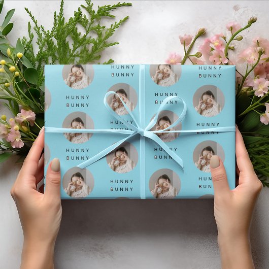 ハニーバニーフォトイースターイエロー | カスタマイズ ラッピングペーパー