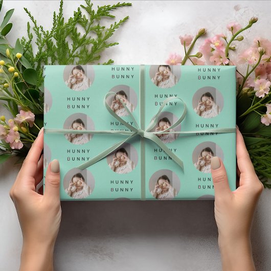 ハニーバニーフォトイースターイエロー | カスタマイズ ラッピングペーパー