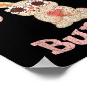 ハニーバニーレトロイースターキュートラビットウィメンズガールズK ポスター (角)