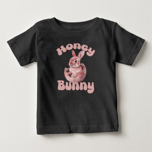 ハニーバニー、イースターキッズうさぎ ベビーTシャツ (正面)