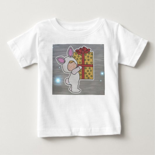 ハニーバニー・クリスマスをお楽しみください ベビーTシャツ (正面)
