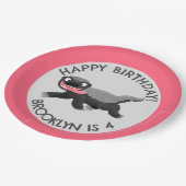 ハニーバパーソナライズされたッダートカートン誕生日 ペーパープレート (アングル)