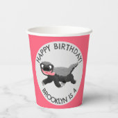 ハニーバパーソナライズされたッダートカートン誕生日 紙コップ (裏面)