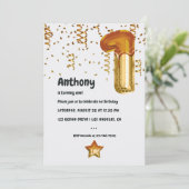 ハニーバルーン 1歳の誕生日おめでとう招待状 招待状 (スタンド正面)