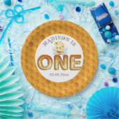 ハニーパーソナライズされたビーファースト誕生日 ペーパープレート (パーティー)