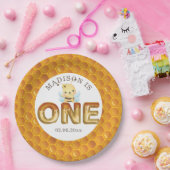 ハニーパーソナライズされたビーファースト誕生日 ペーパープレート (パーティー)