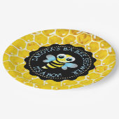 ハニーパーソナライズされたビーベイビーシャワー紙プレート ペーパープレート (アングル)