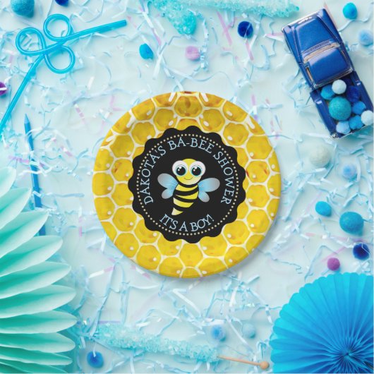 ハニーパーソナライズされたビーベイビーシャワー紙プレート ペーパープレート (パーティー)