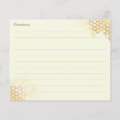 ハニーパーソナライズされたビーレシピカード (裏面)