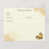 ハニーパーソナライズされたビーレシピカード (正面)