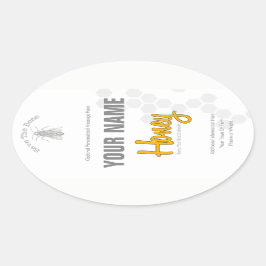 ハニーパーソナライズされたボトルカスタムラベル 楕円形シール