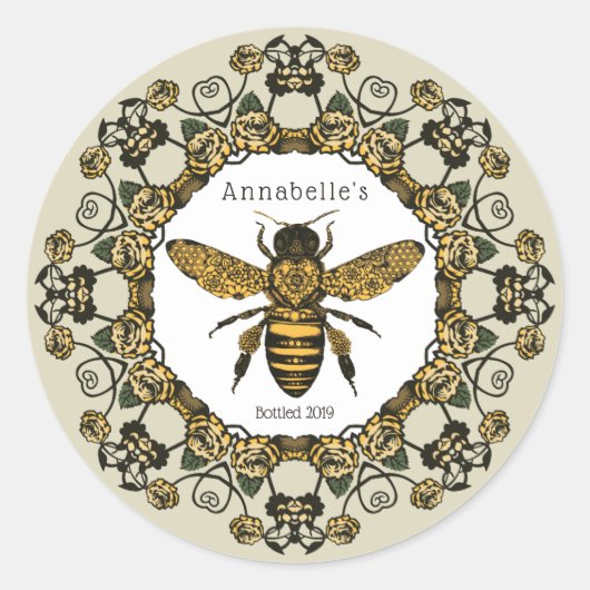 ハニービクトリアンラベル ラウンドシール (正面)