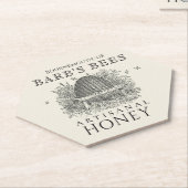 ハニービジネス六角キャンドルコースターアイボリー串 ペーパーコースター (アングル)