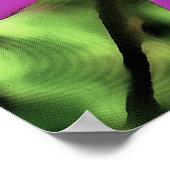 ハニービーが紫のアフリカのデイジーアート ポスター (角)