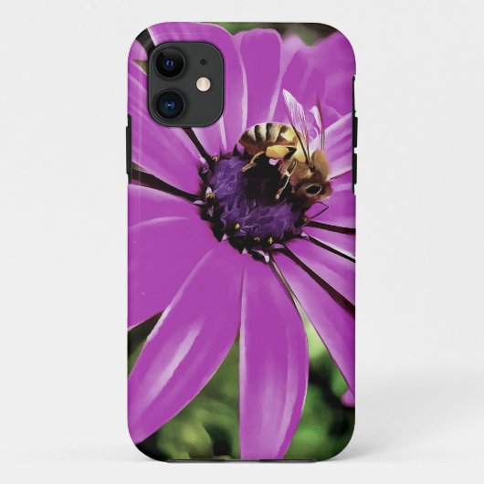 ハニービーが紫のアフリカのデイジーアート Case-Mate iPhoneケース (裏面)